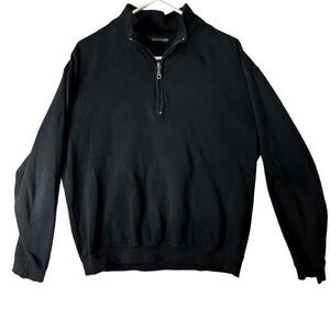 Scott Barber Men's XL Black 1/4 Zip‎ Pima Cotton Pullover Sweater